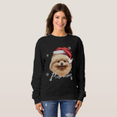 Happy Dog Brown Pomeranian Kerstkerstkerstkerstker Trui (Voorkant volledig)