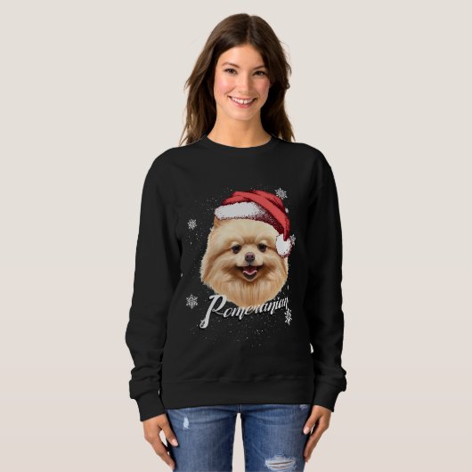 Happy Dog Brown Pomeranian Kerstkerstkerstkerstker Trui (Voorkant volledig)
