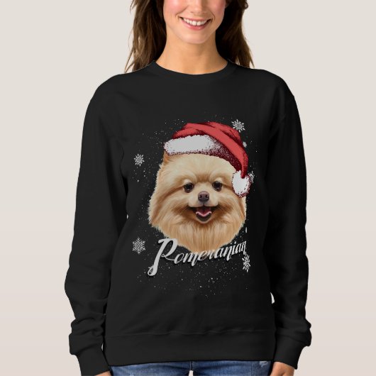 Happy Dog Brown Pomeranian Kerstkerstkerstkerstker Trui (Voorkant)