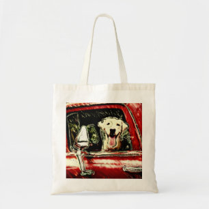 Happy Dog Canvas tas Red Truck Labrador