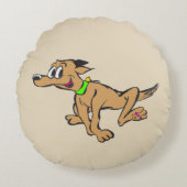 Happy Dog Cartoon Kinder Round Pillow Rond Kussen (Voorkant)