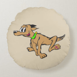 Happy Dog Cartoon Kinder Round Pillow Rond Kussen