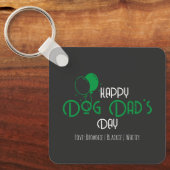Happy Dog Dad's Day met Green Balloons & Puppies Sleutelhanger (Voorkant)