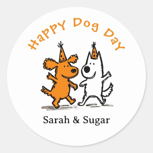 Happy Dog Day Stickers - Schattige Paw Print Party (Voorkant)