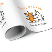 Happy Dog Day Wrapping Paper - Schattige Paw Print Cadeaupapier (Rol Hoek)