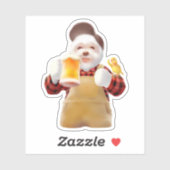 Happy Dog Drink Beer Sticker (Vel)