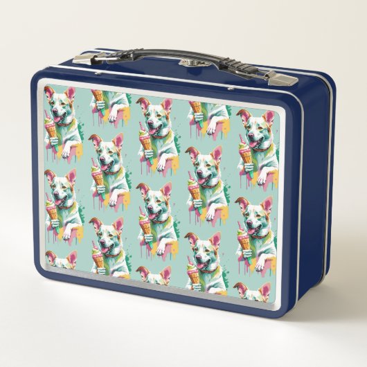 Happy Dog eating an ice-cream (Achterkant)