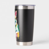 Happy Dog eating an ice-cream Geïsoleerde Drinkbeker (Links)