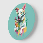 Happy Dog eating an ice-cream Grote Klok (Hoek)