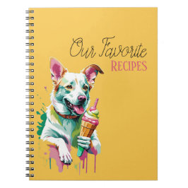 Happy Dog eating an ice-cream Notitieboek