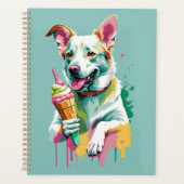 Happy Dog eating an ice-cream Planner (Voorkant)