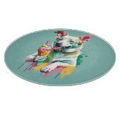 Happy Dog eating an ice-cream Snijplank (Hoek)