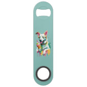 Happy Dog eating an ice-cream Speed Flessenopener (Voorkant)