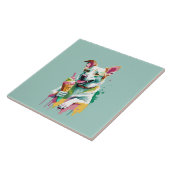 Happy Dog eating an ice-cream Tegeltje (Zijkant)