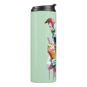 Happy Dog eating an ice-cream Thermosbeker (Gedraaid links)