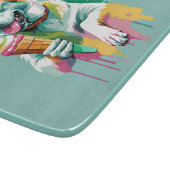 Happy Dog Eating Ice-cream Snijplank (Hoek)