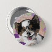 Happy Dog Face Ronde Button 7,6 Cm (Voorkant /achterkant)