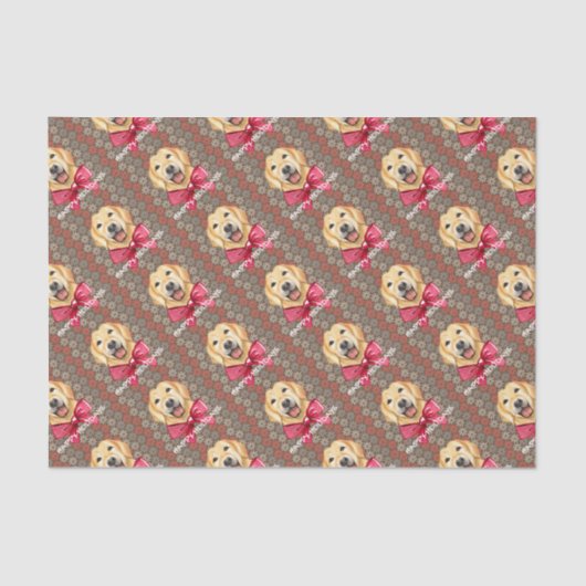 Happy Dog Feestdagen Tissuepapier (Voorkant)