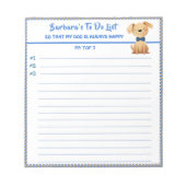 Happy Dog gepersonaliseerd om lijstplanner te doen Notitieblok (Voorkant)