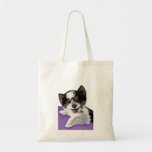 Happy dog gezicht Canvas tas (Voorkant)