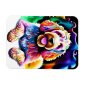 Happy Dog Goldendoodle Waterverf Design Magneet (Horizontaal)