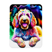Happy Dog Goldendoodle Waterverf Design Magneet (Verticaal)