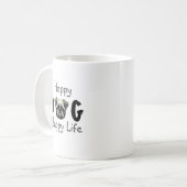 Happy Dog Happy Life Koffiemok (Voorkant links)