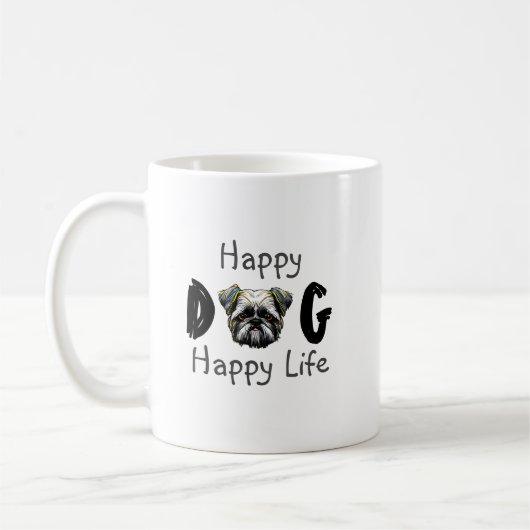 Happy Dog Happy Life Koffiemok (Links)