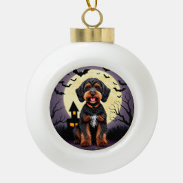 Happy Dog in het Halloween thema Keramische Bal Ornament