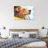 Happy Dog in Yellow Car Art Print (Insitu (Slaapkamer))