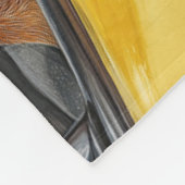 Happy Dog in Yellow Car Art Print Fleece Deken (Hoek)