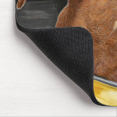 Happy Dog in Yellow Car Art Print Muismat (Hoek)