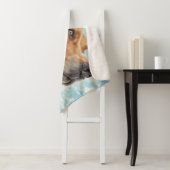 Happy Dog in Yellow Car Art Print Sherpa Deken (In situ)