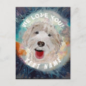 Happy Dog, Labradoedle glimlachen Briefkaart (Voorkant)