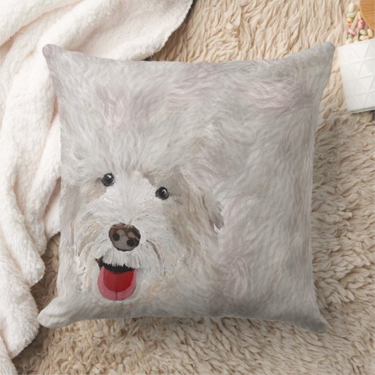 Happy Dog, Labradoedle glimlachen Kussen (Deken)