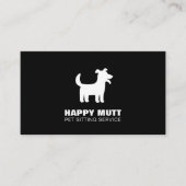Happy Dog Logo Pet Sitting Service Black White Visitekaartje (Voorkant)