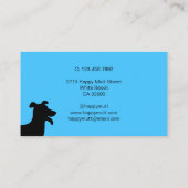 Happy Dog Logo Pet Sitting Service Care Sky Blue Visitekaartje (Achterkant)