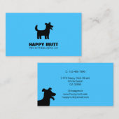 Happy Dog Logo Pet Sitting Service Care Sky Blue Visitekaartje (Voorkant / Achterkant)
