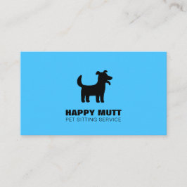Happy Dog Logo Pet Sitting Service Care Sky Blue Visitekaartje