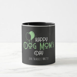Happy Dog Mam's Day met groene ballonnen en Puppie Mok
