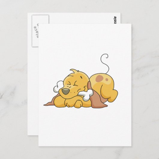 Happy Dog met Bone Tshirts en Geschenken Briefkaart (Voorkant / Achterkant)