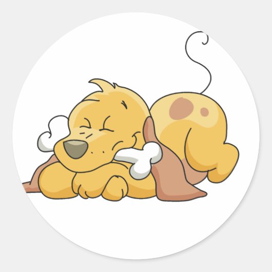 Happy Dog met Bone Tshirts en Geschenken Ronde Sticker (Voorkant)