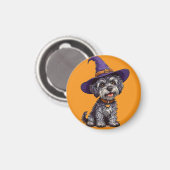Happy Dog met een heks Pet Magneet (Voorkant / Achterkant)