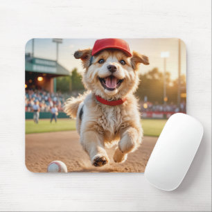 Happy Dog met een honkbal Pet Muismat