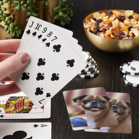 Happy Dog met Speelgoed Pokerkaarten (Insitu)