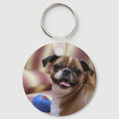 Happy Dog met Speelgoed Sleutelhanger (Voorkant)