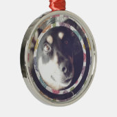 Happy Dog Metalen Ornament (Rechts)