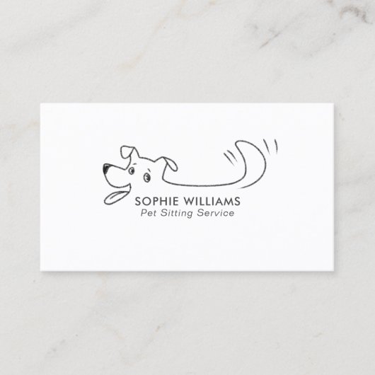 Happy Dog Modern Pet Sitting Service Training Visitekaartje (Voorkant)