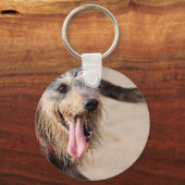Happy dog op het strand sleutelhanger (Voorkant)