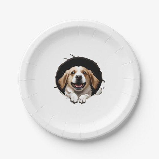 Happy dog papieren bordje (Voorkant)